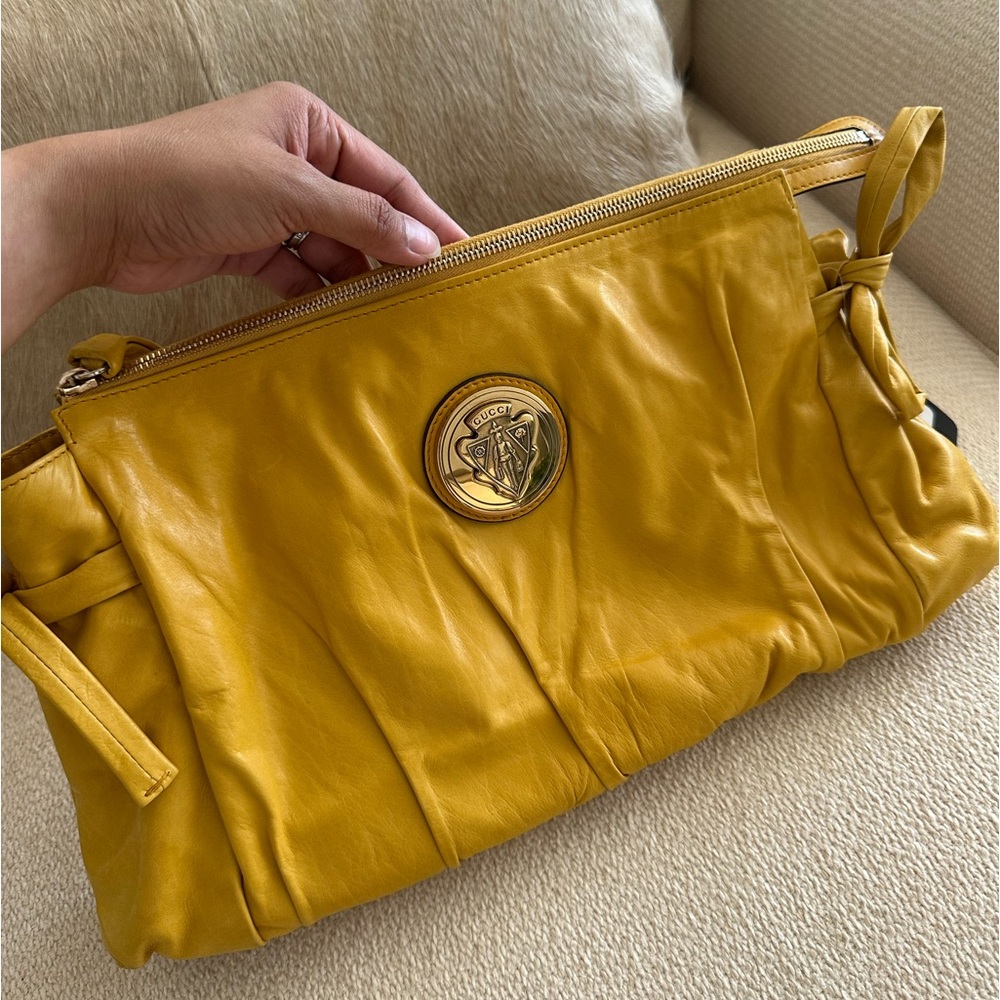 GUCCI Hysteria leather clutch bag